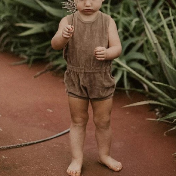The Simple Folk Vintage Terry Romper  - walnut multiple sizes - Picture 2 of 6
